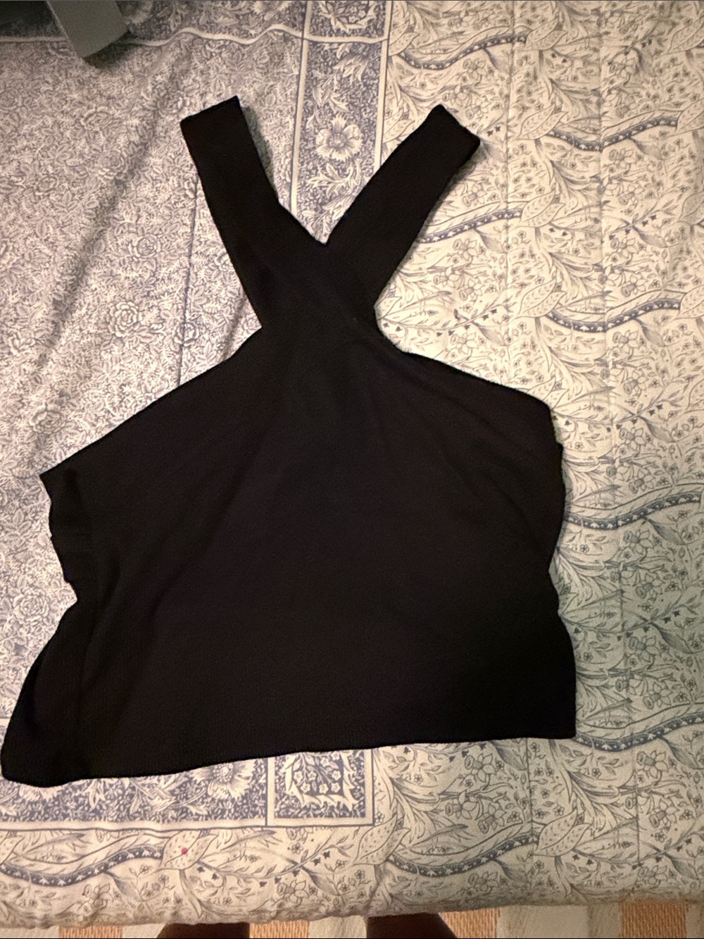 Target Black Ribbed Crisscross Crop Top